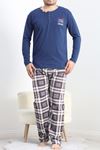Sportif Erkek Pijama Takımı Lacivert