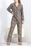 Süet Pijama Takımı Leopar1